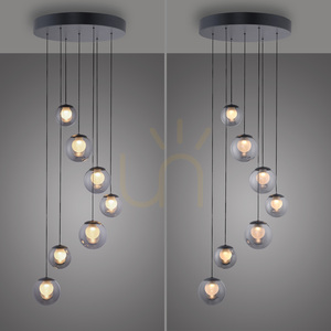 PURE POPUP 2587-15 Šedé závesné svietidlo s 7 LED diódami small 9