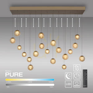 PURE POPUP 2589-97 Hnedé závesné svietidlo s 19 LED diódami small 1