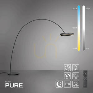 Stojaca lampa PURE LOOP-BOW 561-18, čierna, 2xLED 1 Stojaca lampa PURE LOOP-BOW 561-18, čierna, 2xLED small 1
