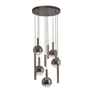 BOWL 2287-23 Hnedé závesné svietidlo s 9 LED diódami small 2