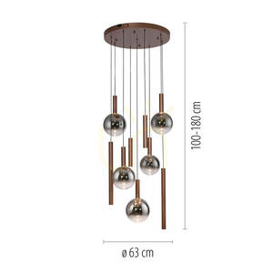 BOWL 2287-23 Hnedé závesné svietidlo s 9 LED diódami small 7