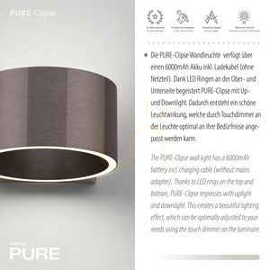PURE CLIPSE 8561-34 Hnedá nástenná svietidlo s 2 LED diódami small 8