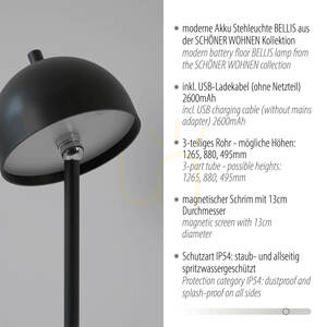 BELLIS 19245-18 Stojaca lampa, čierna, 1xLED small 5