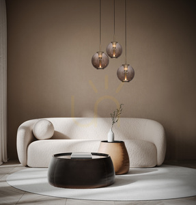 PURE E-Infinity 2222-97 Hnedé závesné svietidlo s 3 LED diódami small 4