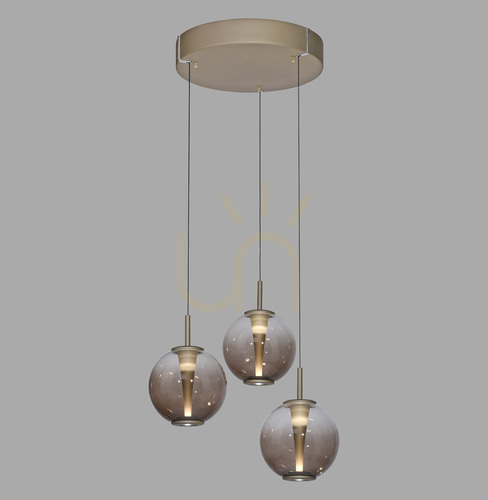 Skontrolujte PURE E-Infinity 2222-97 Hnedé závesné svietidlo s 3 LED diódami