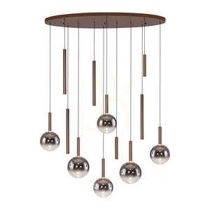 Závesné svietidlo BOWL 2288-23, hnedé, 12xLED small 2