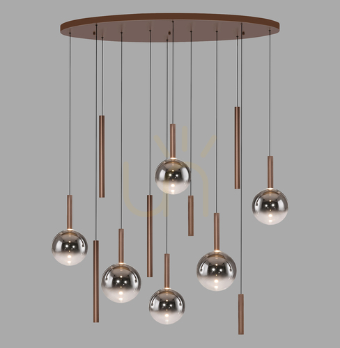 Skontrolujte Závesné svietidlo BOWL 2288-23, hnedé, 12xLED