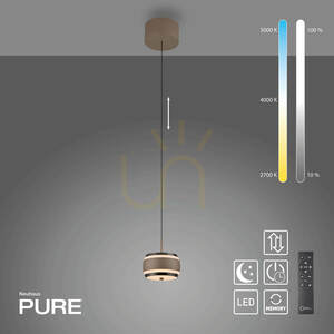 PURE FALLING RINGS 2503-97 Hnedé závesné svietidlo s 1xLED small 1