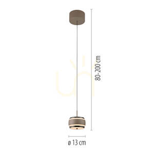 PURE FALLING RINGS 2503-97 Hnedé závesné svietidlo s 1xLED small 7