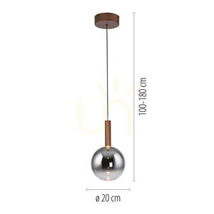 Závesné svietidlo BOWL 2284-23, hnedé, 1xLED small 7