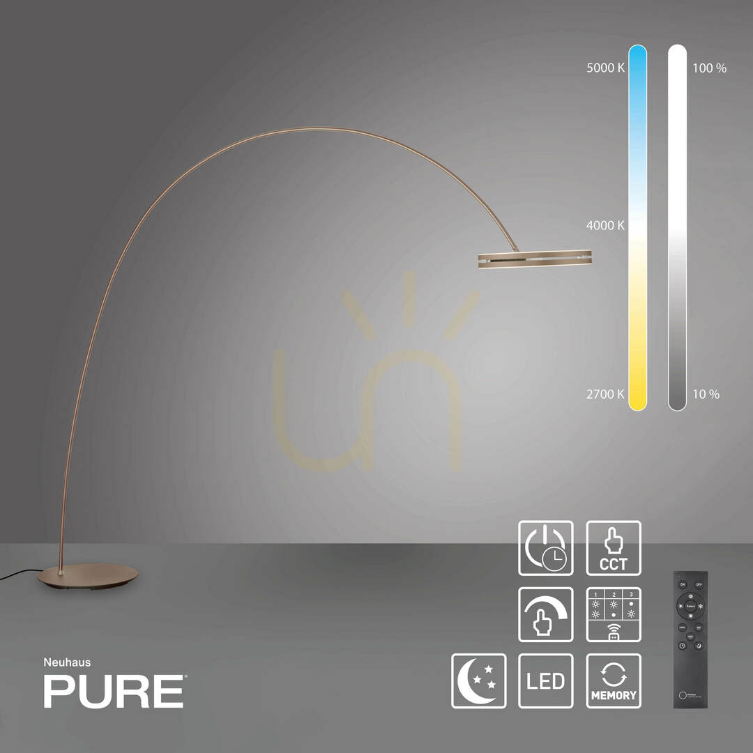 vyhliadka Stojaca lampa PURE LOOP-BOW 561-97, hnedá, 2xLED Stojaca lampa PURE LOOP-BOW 561-97, hnedá, 2xLED