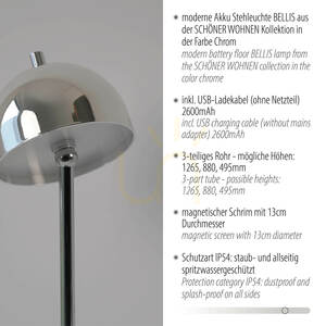 BELLIS 19245-17 Chrómová stojaca lampa, 1xLED small 7