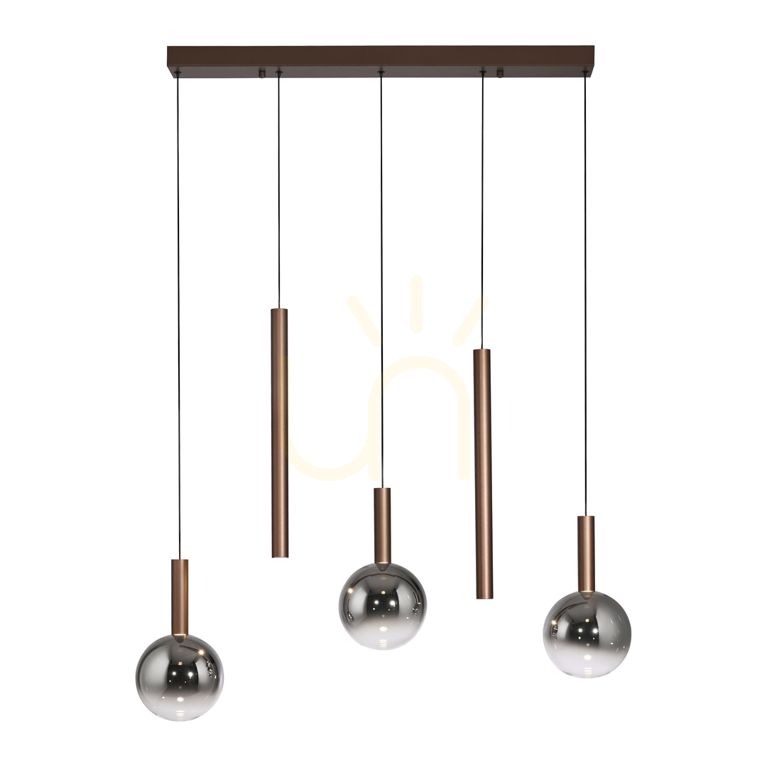 Náhľad BOWL 2286-23 Hnedé závesné svietidlo s 5 LED diódami BOWL 2286-23 Hnedé závesné svietidlo s 5 LED diódami