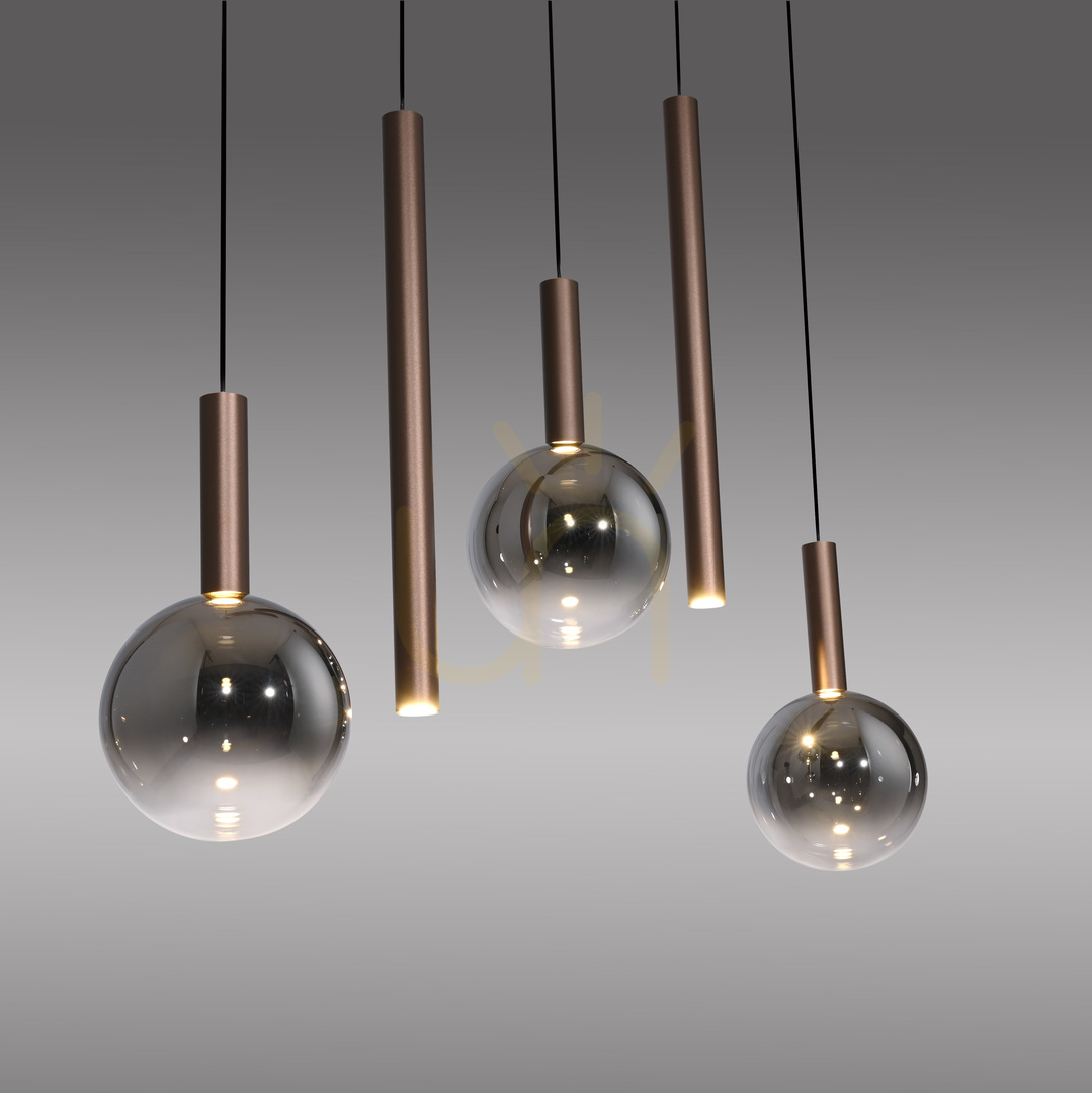 Skontrolujte BOWL 2286-23 Hnedé závesné svietidlo s 5 LED diódami BOWL 2286-23 Hnedé závesné svietidlo s 5 LED diódami
