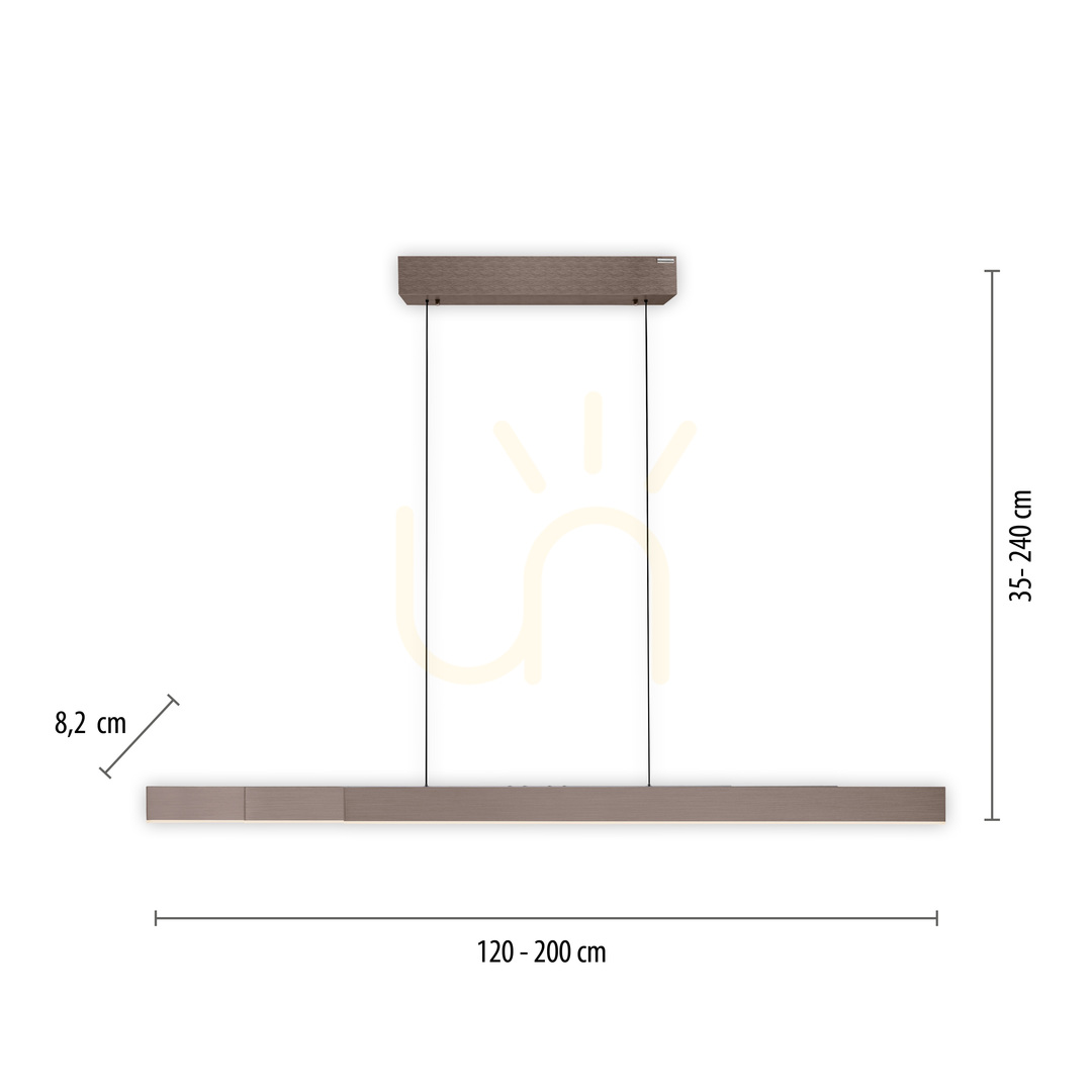 Náhľad PURE MOTO-RISE 2545-34 Hnedé závesné svietidlo s 3 LED diódami PURE MOTO-RISE 2545-34 Hnedé závesné svietidlo s 3 LED diódami