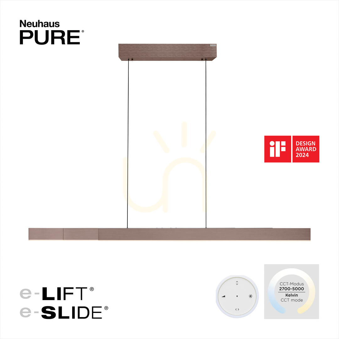 vyhliadka PURE MOTO-RISE 2545-34 Hnedé závesné svietidlo s 3 LED diódami PURE MOTO-RISE 2545-34 Hnedé závesné svietidlo s 3 LED diódami