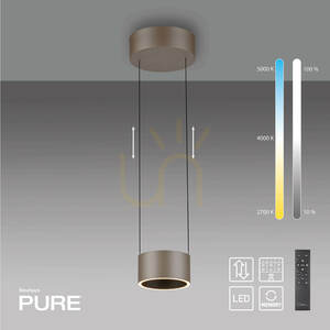 PURE CLIPSE 2471-97 Hnedé závesné svietidlo s 2 LED žiarovkami small 1