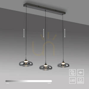POSH 15693-15 Šedé závesné svietidlo s 3 LED diódami small 1