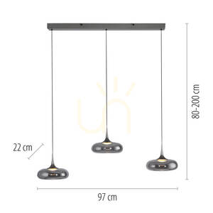 POSH 15693-15 Šedé závesné svietidlo s 3 LED diódami small 8