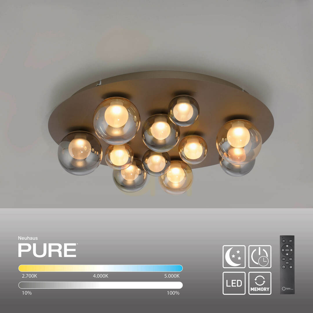vyhliadka Stropné svietidlo PURE POPUP 6588-97, hnedé, 11 LED diód Stropné svietidlo PURE POPUP 6588-97, hnedé, 11 LED diód