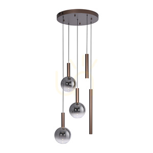 BOWL 2285-23 Hnedé závesné svietidlo s 5 LED diódami small 2