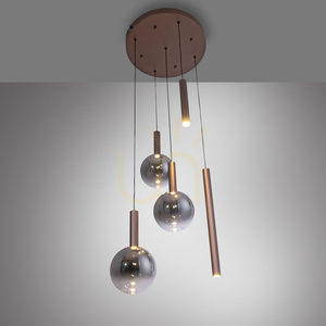 BOWL 2285-23 Hnedé závesné svietidlo s 5 LED diódami small 4
