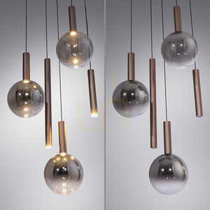 BOWL 2285-23 Hnedé závesné svietidlo s 5 LED diódami small 6