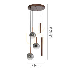 BOWL 2285-23 Hnedé závesné svietidlo s 5 LED diódami small 8