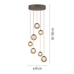 PURE POPUP 2587-97 Hnedé závesné svietidlo s 7 LED diódami small 1