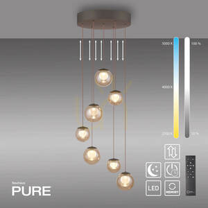 PURE POPUP 2587-97 Hnedé závesné svietidlo s 7 LED diódami small 4