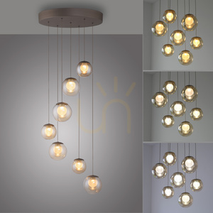 PURE POPUP 2587-97 Hnedé závesné svietidlo s 7 LED diódami small 7
