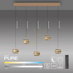 PURE FALLING RINGS 2504-97 Hnedé závesné svietidlo s 5 LED diódami 1 PURE FALLING RINGS 2504-97 Hnedé závesné svietidlo s 5 LED diódami small 1