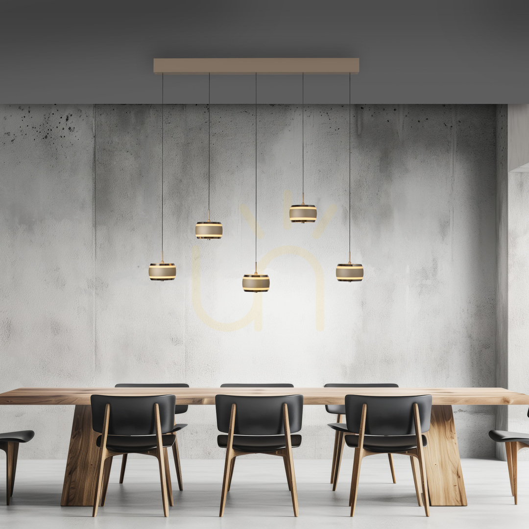 Šou PURE FALLING RINGS 2504-97 Hnedé závesné svietidlo s 5 LED diódami PURE FALLING RINGS 2504-97 Hnedé závesné svietidlo s 5 LED diódami