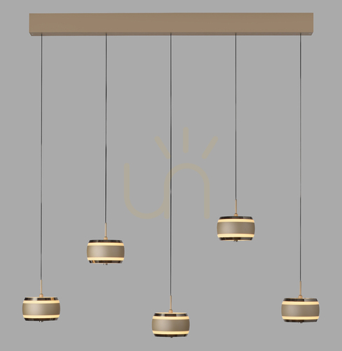 Skontrolujte PURE FALLING RINGS 2504-97 Hnedé závesné svietidlo s 5 LED diódami