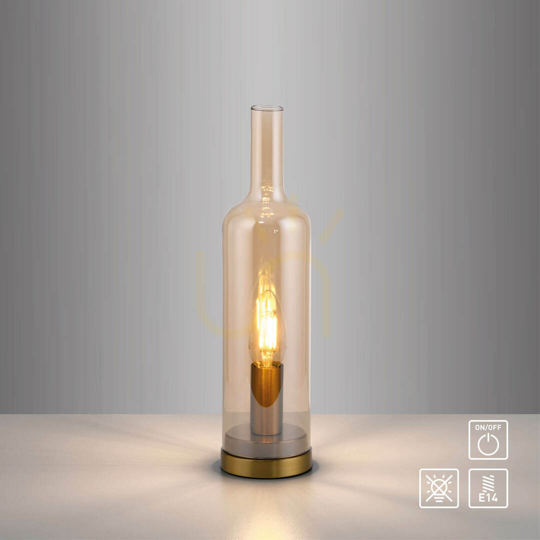 vyhliadka Stolná lampa BOTTLE14006-27, jantárová, 1xE14 Stolná lampa BOTTLE14006-27, jantárová, 1xE14