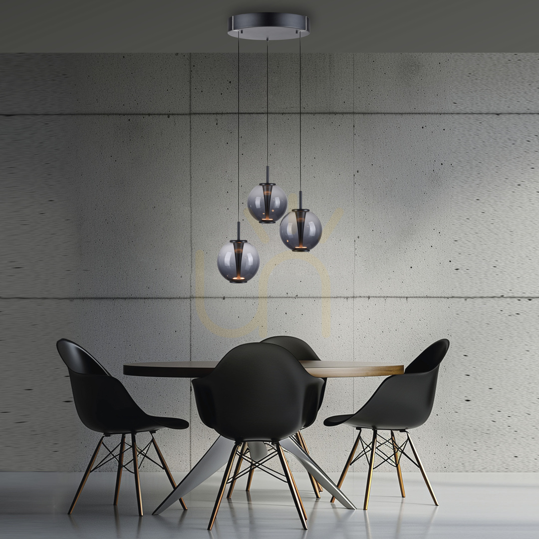 Displej Závesné svietidlo PURE E-Infinity 2222-15, šedé, 3xLED Závesné svietidlo PURE E-Infinity 2222-15, šedé, 3xLED
