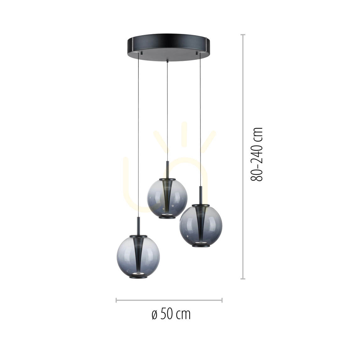 Náhľad Závesné svietidlo PURE E-Infinity 2222-15, šedé, 3xLED Závesné svietidlo PURE E-Infinity 2222-15, šedé, 3xLED
