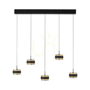 PURE FALLING RINGS 2504-18 Čierne závesné svietidlo s 5 LED diódami small 3