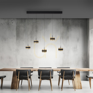 PURE FALLING RINGS 2504-18 Čierne závesné svietidlo s 5 LED diódami small 4
