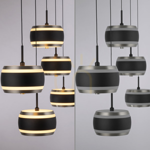PURE FALLING RINGS 2504-18 Čierne závesné svietidlo s 5 LED diódami small 6