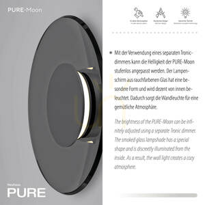 Nástenná svietidlo PURE MOON 9594-15, šedá, 1xLED small 3