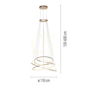 PURE E-FLYING RINGS 2566-97 Hnedé závesné svietidlo s 1xLED small 2