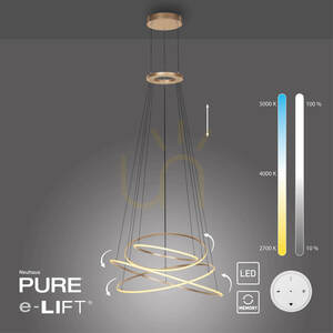 PURE E-FLYING RINGS 2566-97 Hnedé závesné svietidlo s 1xLED small 5