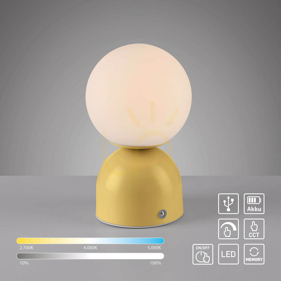 Displej Stolná lampa RUDI 19218-81, žltá, 1xLED Stolná lampa RUDI 19218-81, žltá, 1xLED