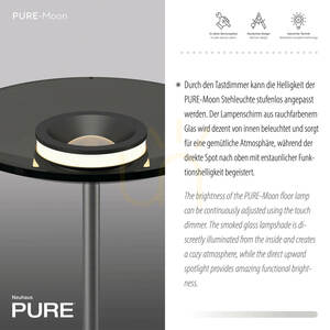 Stojaca lampa PURE MOON 594-15, sivá, 2xLED 2 Stojaca lampa PURE MOON 594-15, sivá, 2xLED small 2