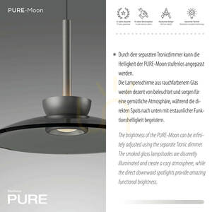 PURE MOON 2193-15 Šedé závesné svietidlo s 6 LED diódami small 9