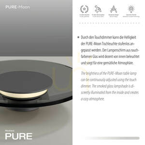 Stolná lampa PURE MOON 4594-15, sivá, 1xLED small 9