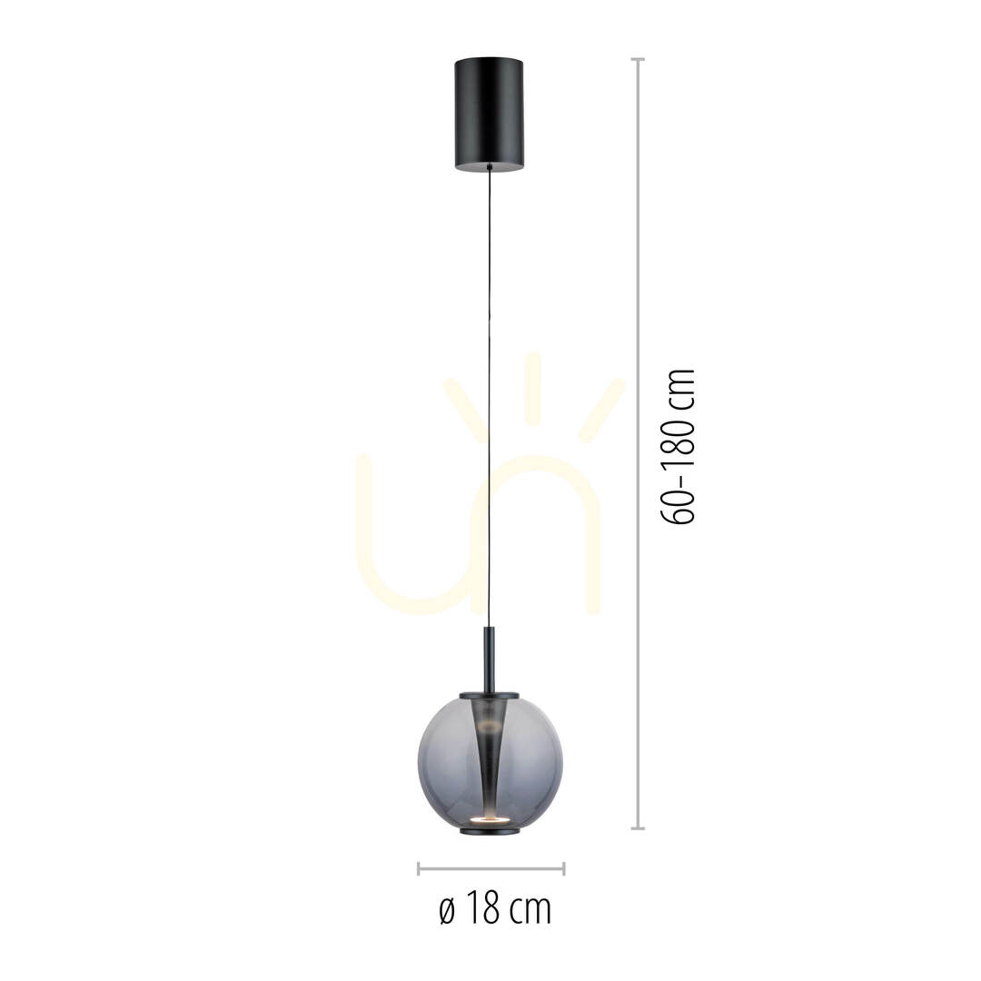 Náhľad PURE INFINITY 2220-15 Šedé závesné svietidlo s 1 LED žiarovkou PURE INFINITY 2220-15 Šedé závesné svietidlo s 1 LED žiarovkou