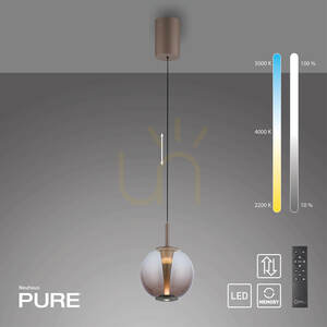 Závesné svietidlo PURE INFINITY 2220-97, hnedé, 1xLED 1 Závesné svietidlo PURE INFINITY 2220-97, hnedé, 1xLED small 1