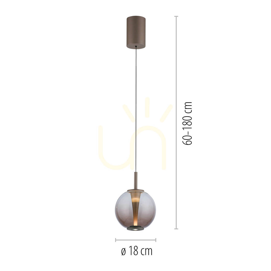 Náhľad Závesné svietidlo PURE INFINITY 2220-97, hnedé, 1xLED Závesné svietidlo PURE INFINITY 2220-97, hnedé, 1xLED